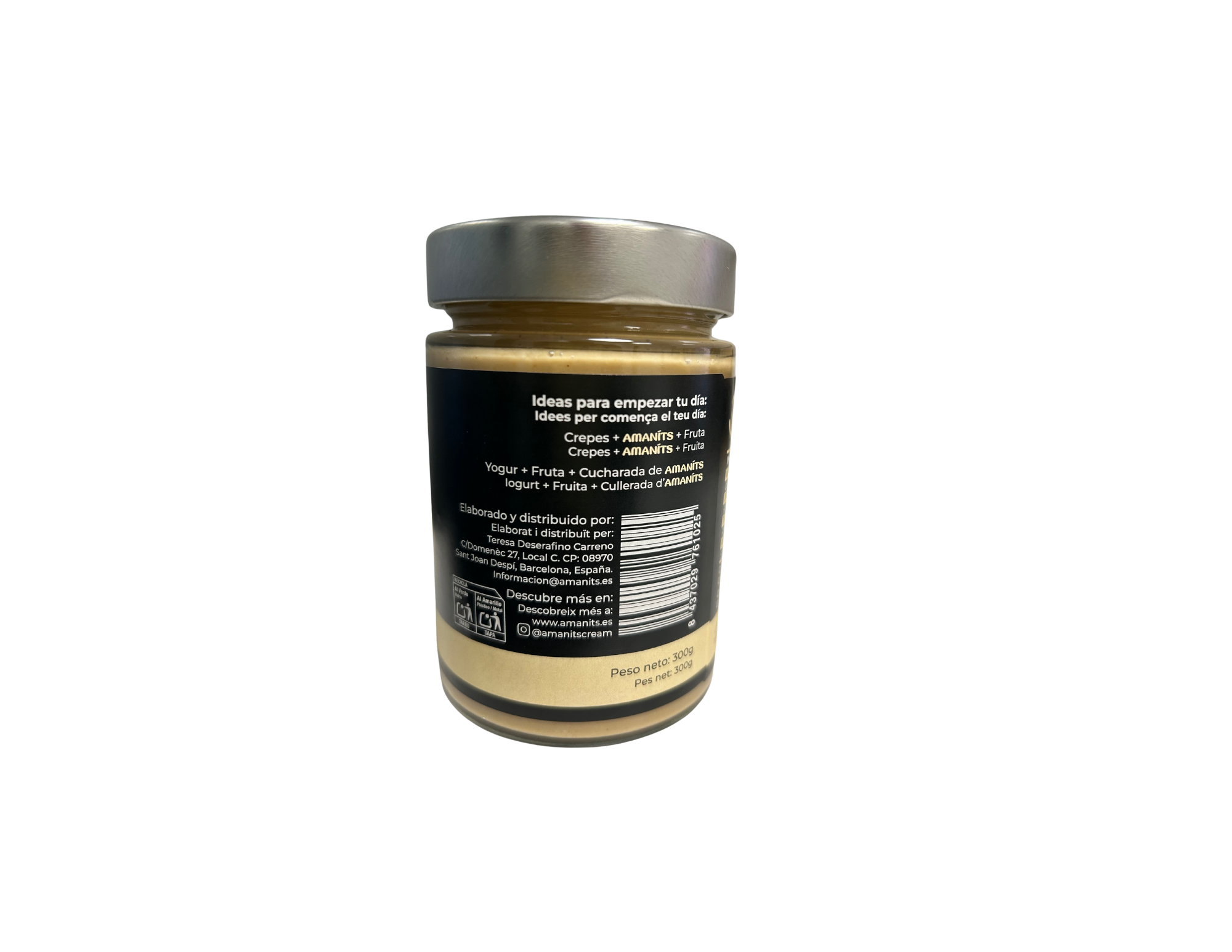 🥜 AMANITS · Crema de Cacahuete 100% Natural · 300 g